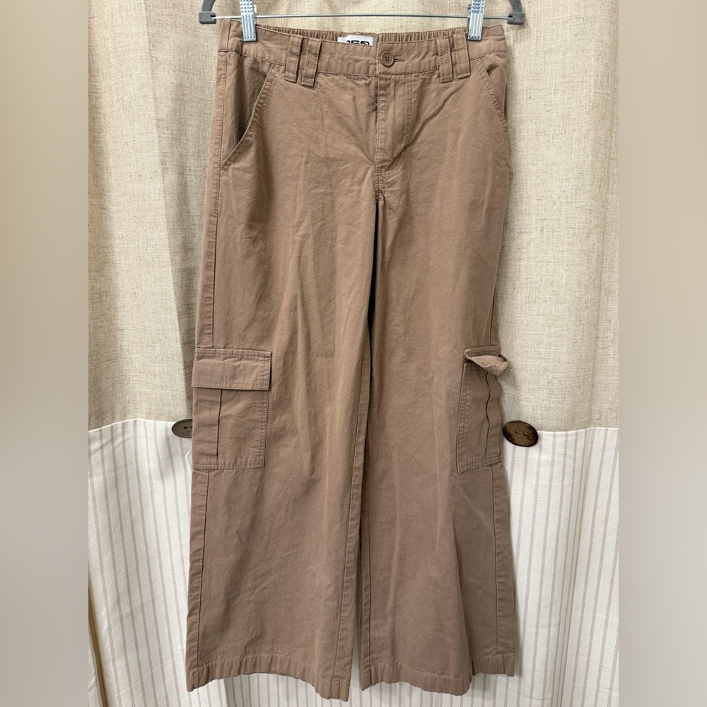 RSQ Women's Tan Wide Leg Cargo Pants